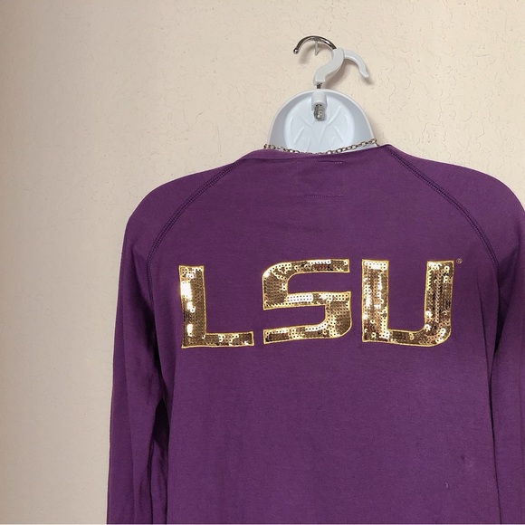 Ladies Purple “LSU” Cardigan - Picture 8 of 11